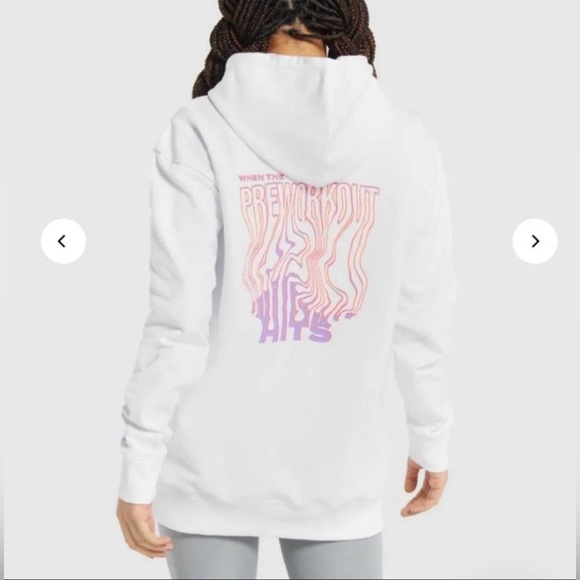 Gymshark Hoodie White Size Medium - Picture 1 of 7